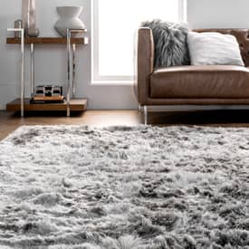 NEW SILVER THICK SILKY SOFT SHAGGY PILE RUG MODERN LUXURIOUS RUGS RUNNERS CIRCLE 