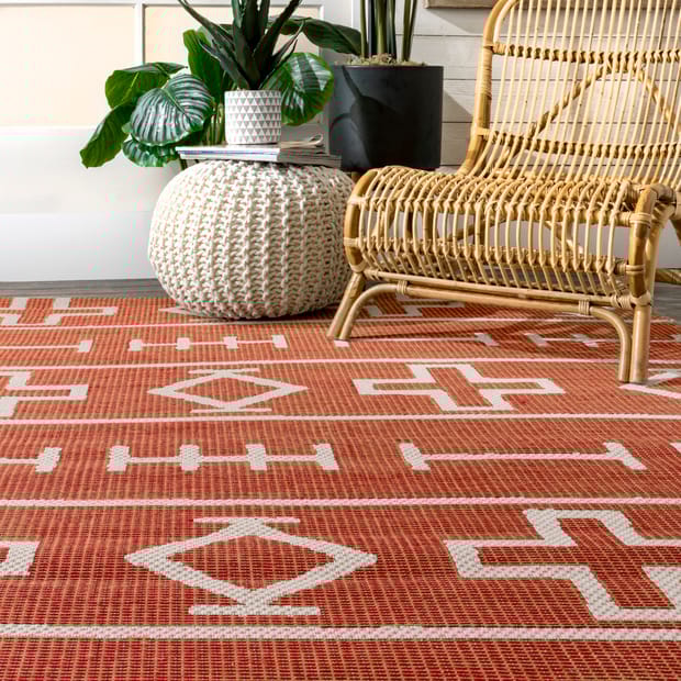 Anlier Symbols Indoor Outdoor Rust Rug Anlier Symbols Indoor Outdoor Rust Rug, Outdoor Rugs For Patios B And Q