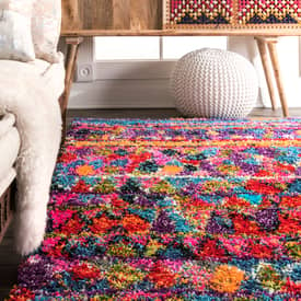 West Elm Talisman Red Pepper Wool Kilim Moroccan Mosaic Tile Rug Carpet Mat NEW 