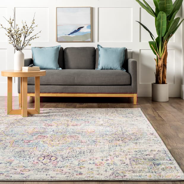 Bayuda Mottled Medallion Blue Rug