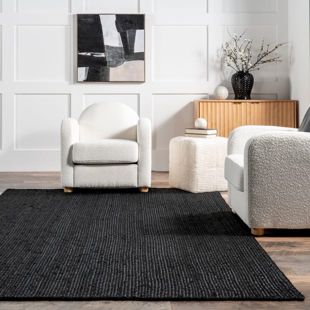 Maui Jute Braided Black Rug