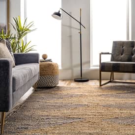 Jute Rug 100% Natural Loop Braided Style Rectangle Floor Rug Living Area Rag Rug 
