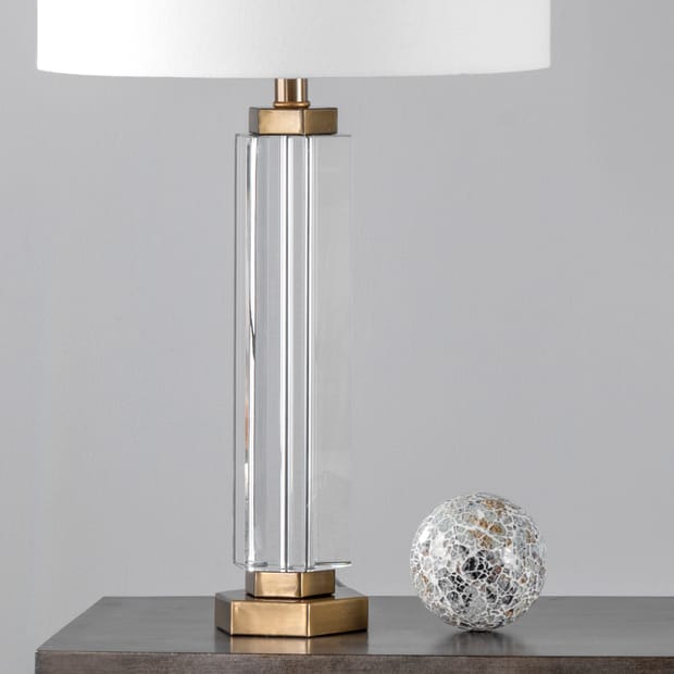 Crystal Prism Pillar Table Lamp, Cylinder Crystal Table Lamps With Prisms