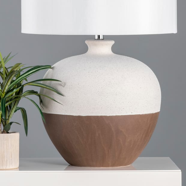 Alva 25 Inch Speckled Ceramic Vase, Modern Ceramic Vase Table Lamp