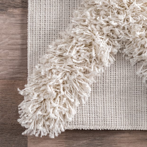 Pristina Shaggy Diamond Trellis Ivory Rug