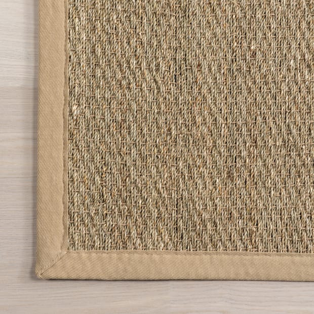 Maui Seagrass With Border Beige Rug, Jute Rug 5×8