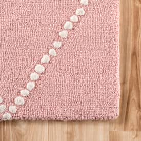 Tuscan Dotted Diamond Trellis Nursery Baby Pink Rug