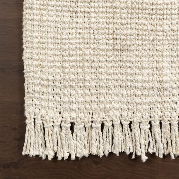 Maui Chunky Jute Tasseled Off White Rug