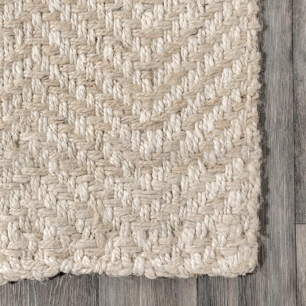 Maui Jute Wavy Chevron Off White Rug