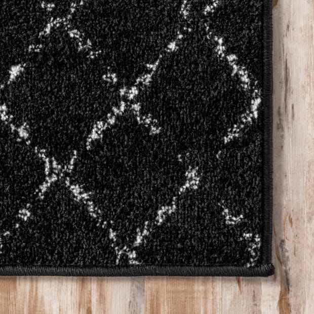 Bosphorus Moroccan Trellis Black And White Rug