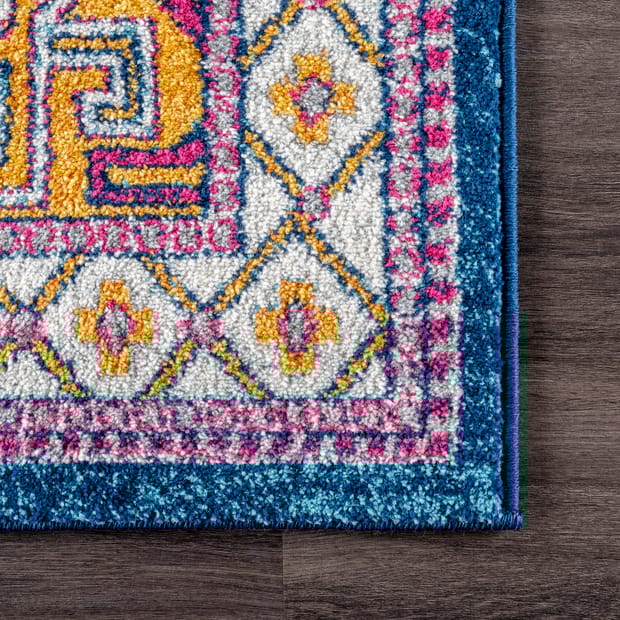 Bosphorus Paneled Geometric Navy Rug