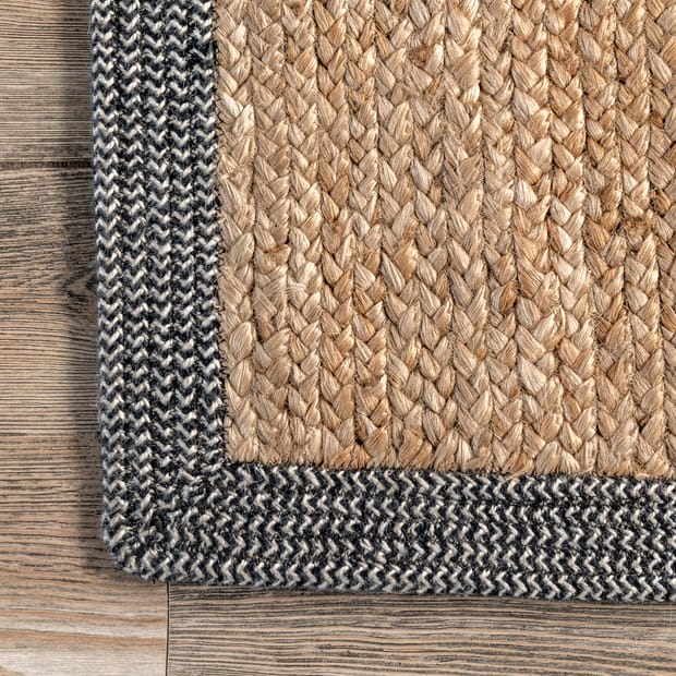 Maui Rosalia Jute Bordered Natural Rug