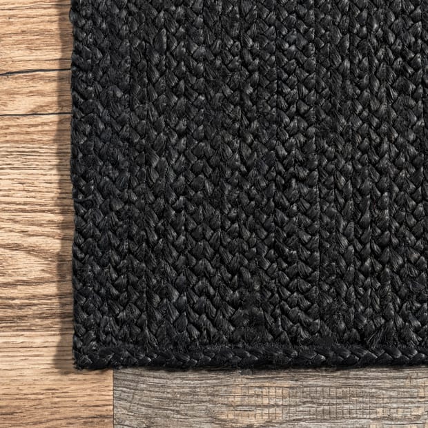 Responsibly Handcrafted Jute Braided Black Rug