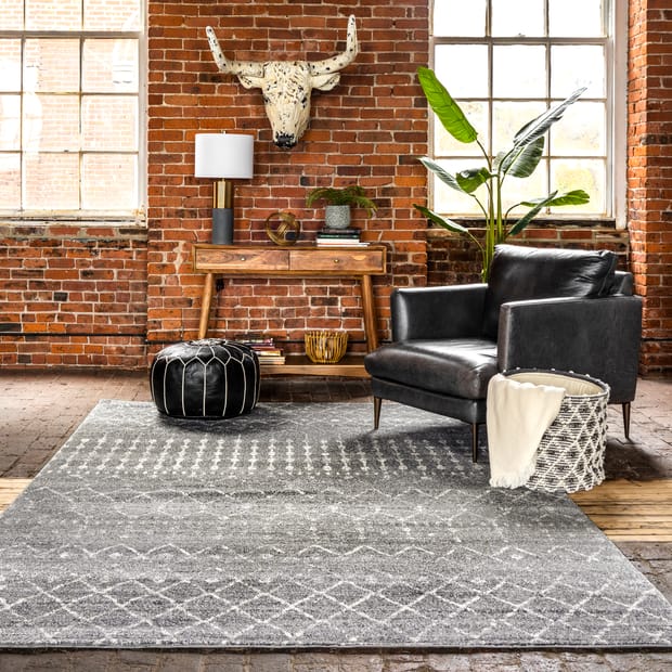 Bosphorus Moroccan Trellis Dark Gray Rug