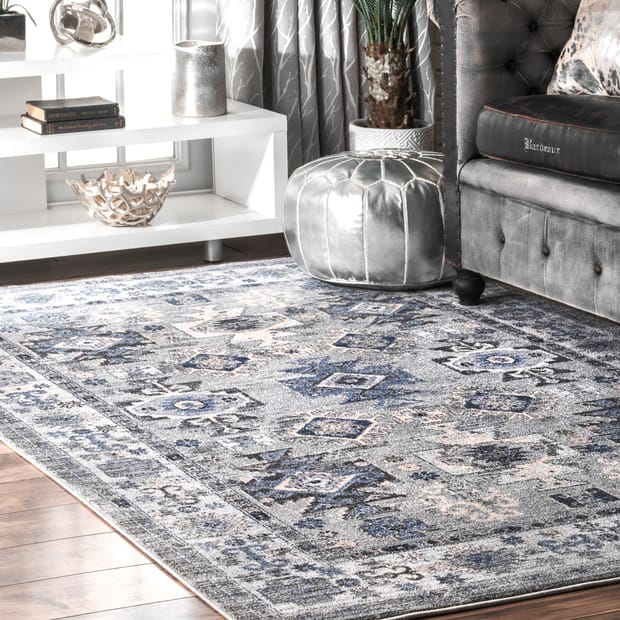 Blue Feudal Tribal Area Rug 5x8