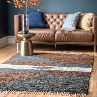 Leather Modern Abstract Rug secondary image