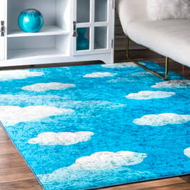 KIDS PUPPY RUG THICK DENSE PILE IN ALL SIZES BLUE COLOR 