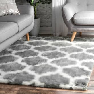 3' x 5' Faux Sheepskin Trellis Rug secondary image