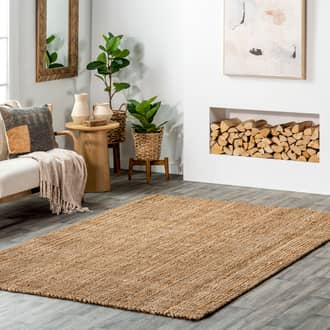 2' 6" x 6' Handwoven Jute Ribbed Solid Rug secondary image