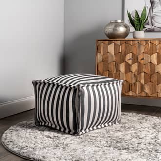 Printed Striped Indoor/Outdoor Pouf secondary image