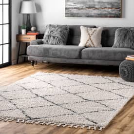 Designer Carpet Living Room Short Pile Modern Moroccan Lattice Pattern 