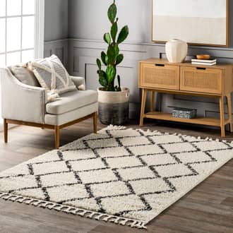 2' 6" x 6' Simple Trellis With Braided Tassels Rug secondary image