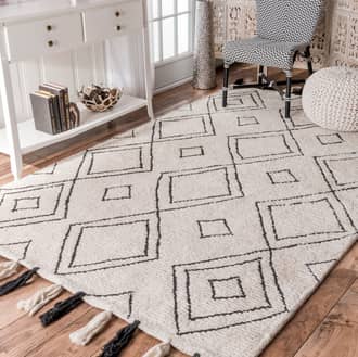 Moroccan Diamond Tassel Rug secondary image
