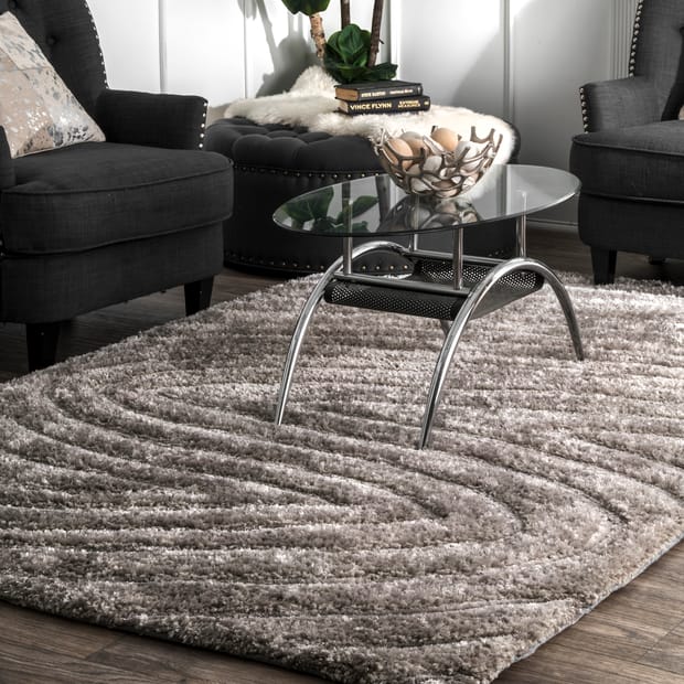 Interlude Waves Gray Brown Rug, Grey And Brown Area Rugs