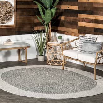 5' x 8' Braided Solid Wide Border Indoor/Outdoor Rug secondary image