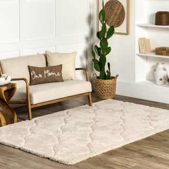 5' x 8' Super Soft Luxury Shag with Carved Trellis Rug secondary image
