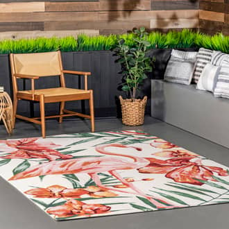 Floral Flamingo Indoor/Outdoor Rug secondary image