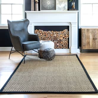 4' Checker Weave Seagrass Rug secondary image
