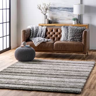 6' Striped Shaggy Rug secondary image