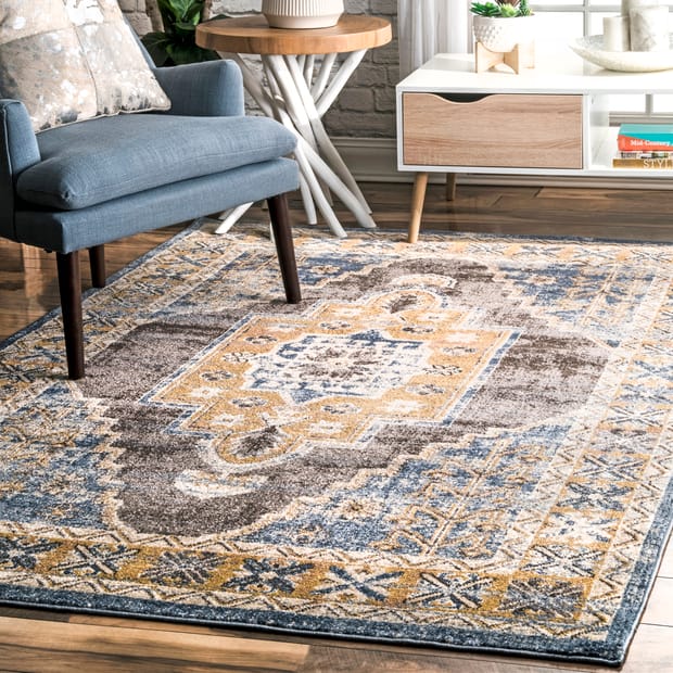 Allura Tribal Medallion Blue Rug