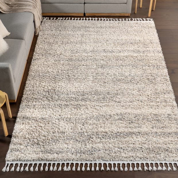 Kalin Shaded With Tassels Ivory Rug, Light Blue Area Rugs 8×10