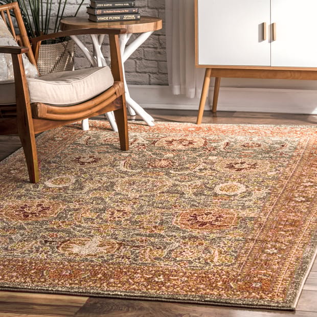 Olive Faded Persian Area Rug