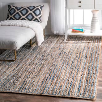 Hand Braided Jute And Denim Striped Rug secondary image