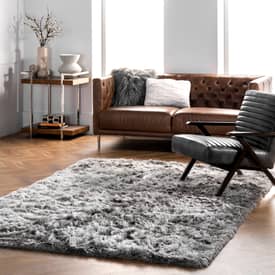 Plush Fluffy Shag Shaggy Rug Silky Thick Soft Area Rugs Floor Carpet Mat Round 