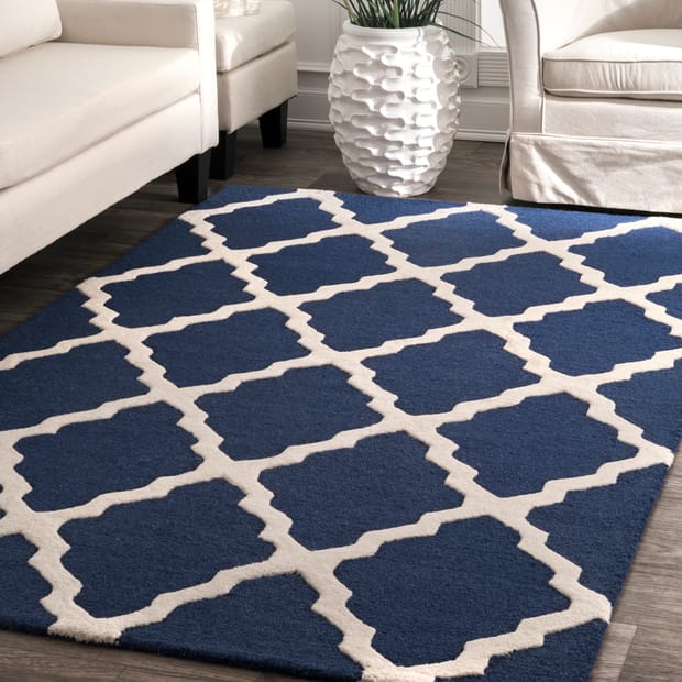 Homespun Moroccan Trellis Navy Rug