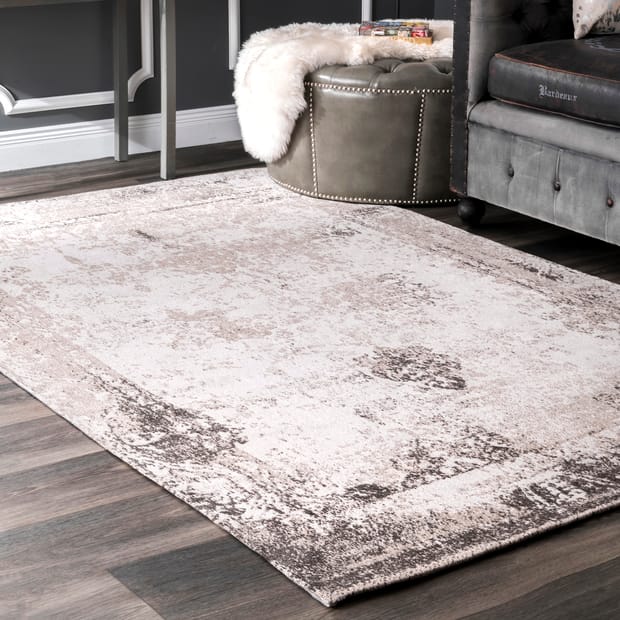 Maester Faded Abstract Gray Rug, Faded Oriental Rug 9×12