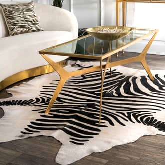 Zebra Cowhide Rug secondary image