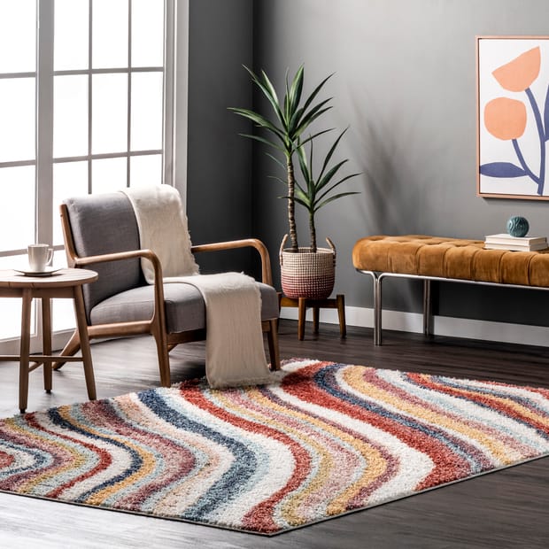Temara Brielle Modern Ripples Rust Rug