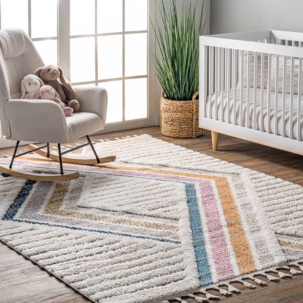 Cloudcraft Celeste Rainbow Shag Ivory Rug