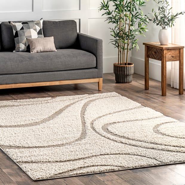 Venice Gy Curves Cream Rug, Best Rugs For Living Room 8×10