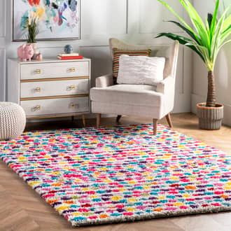 Kids Dotted Striped Shag Rug secondary image