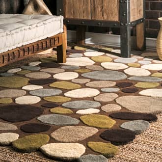 Contemporary Handmade Wool Pebbles Cobblestone Rug secondary image