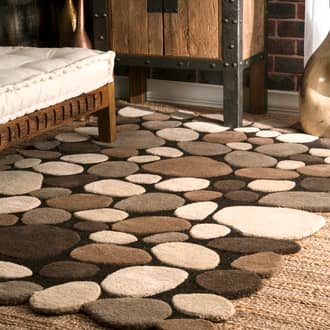Contemporary Handmade Wool Pebbles Cobblestone Rug secondary image