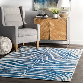 Blue Zebra Stripes Area Rug