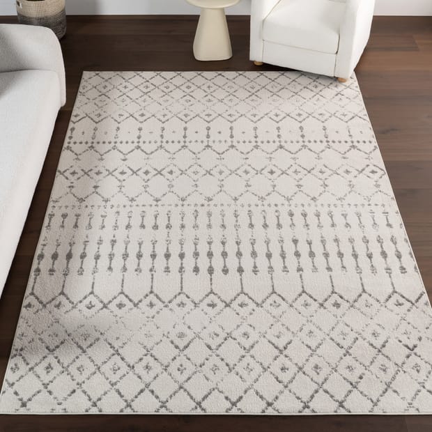 Bosphorus Moroccan Trellis Gray Rug, Red And Gray Area Rugs 5×7