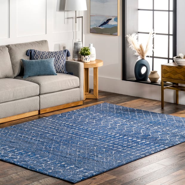 Bosphorus Moroccan Trellis Dark Blue Rug